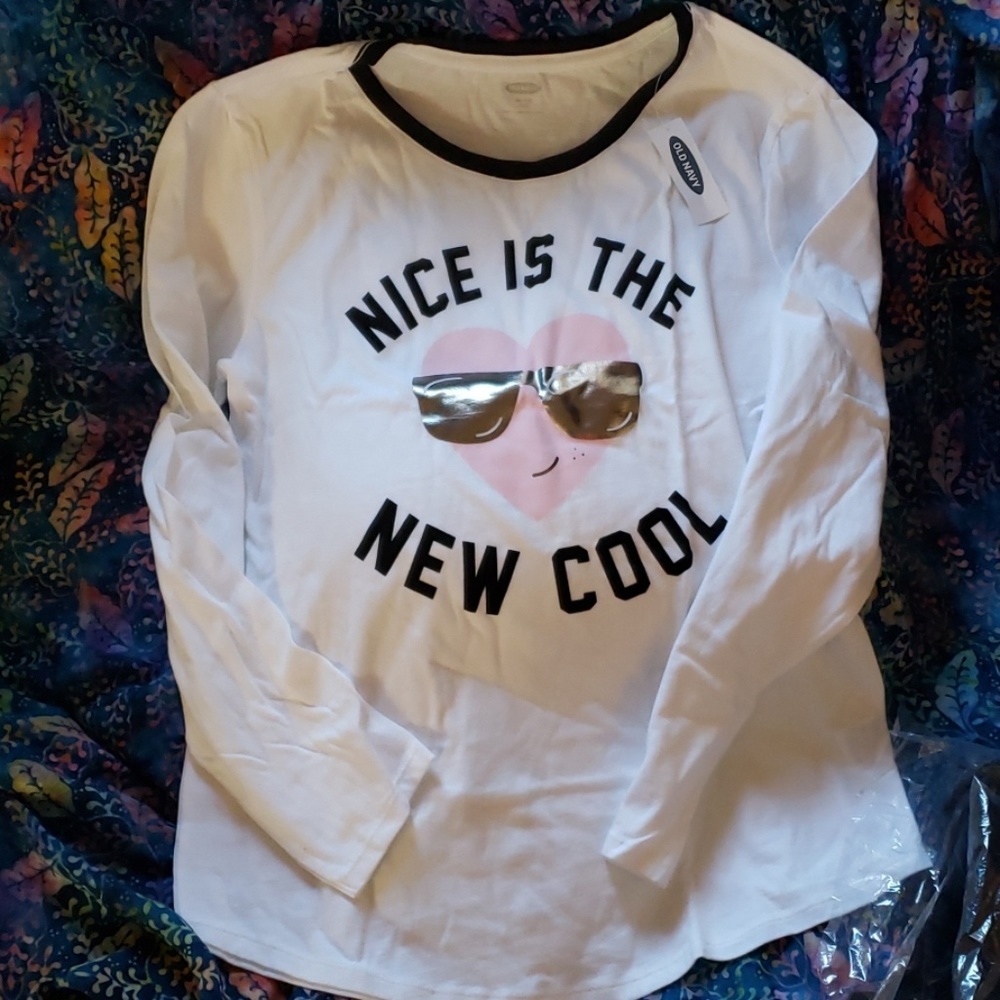 Girls long sleeve Nice Is The New Cool T-shirt XXL